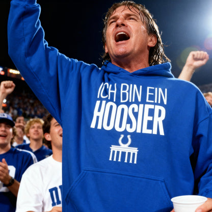 Indianapolis Colts in Berlin, Nov 2025, ICH BIN EIN HOOSIER hoodie, NFL game in Berlin
